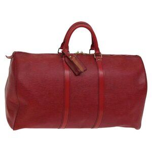 LOUIS VUITTON Epi Keepall 50 Boston Bag Red